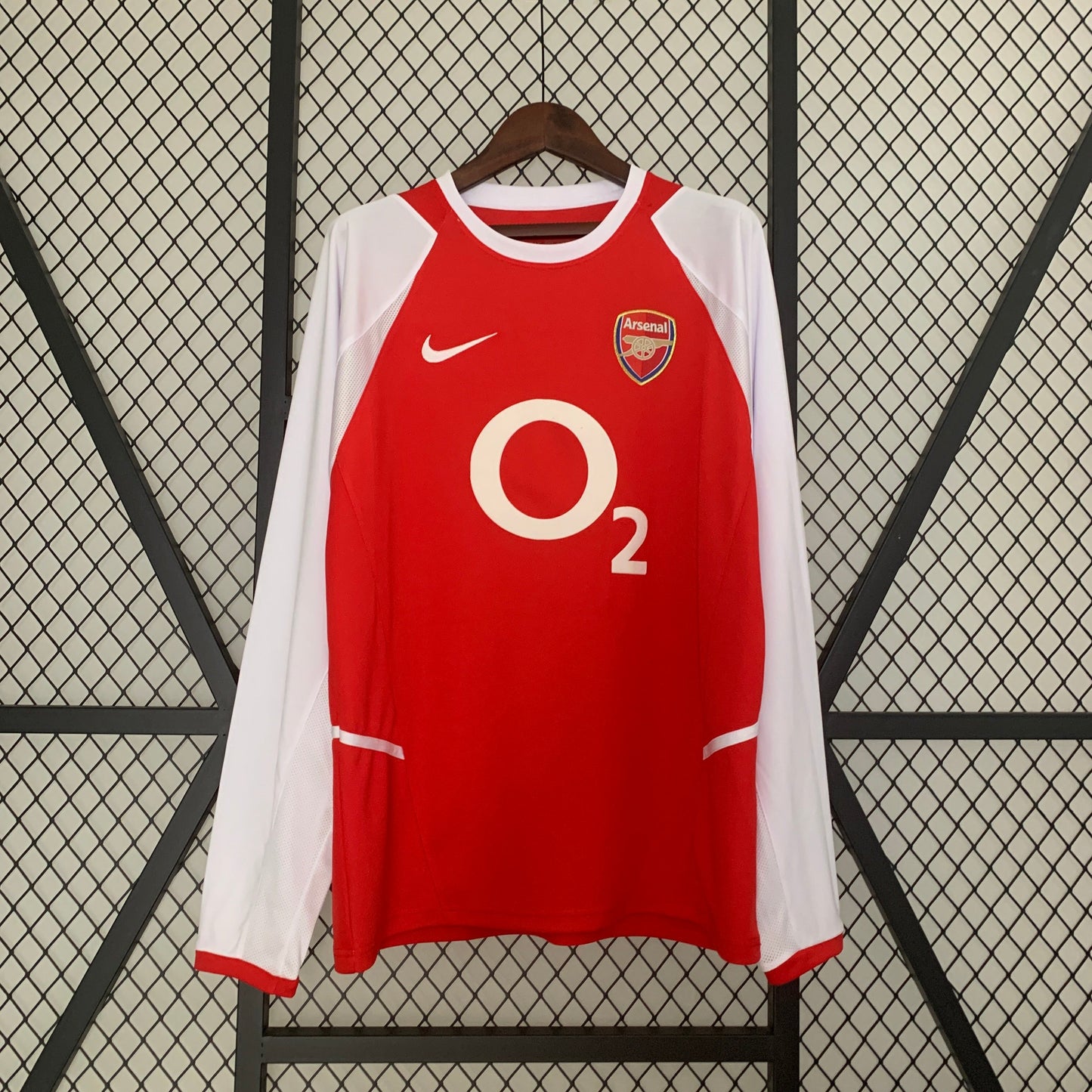 Arsenal 2002-03 Home Long-Sleeve Retro Jersey – Nike Red White O2 Henry Bergkamp Pires Ljungberg Vieira Fabregas Football Shirt