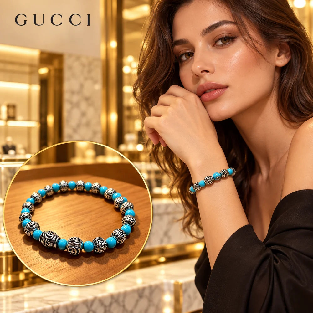 Gucci Anger Forest Black Onyx Crystal Distressed Bracelet – Style 04 - image 1