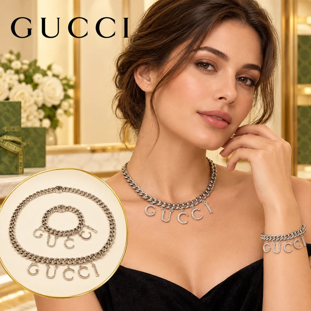 Gucci Silver-Tone Jewelry Set – Style 04 - image 1