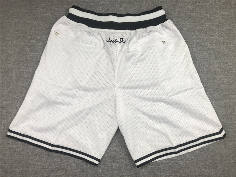 Men's Brooklyn Nets White Basketball Retro Shorts1