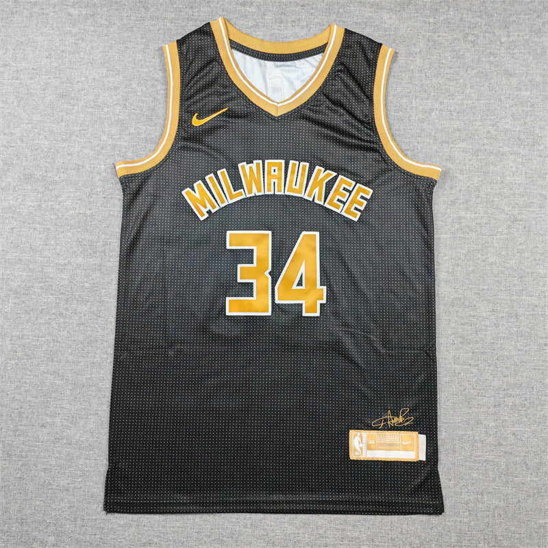 Men's Milwaukee Bucks Giannis Antetokounmpo #34 Black Select Series Swingman Jerseys