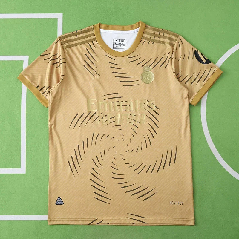 Real Madrid 2025/26 All Gold Vortex Concept Jersey – Heat RDY Adidas Fan Version