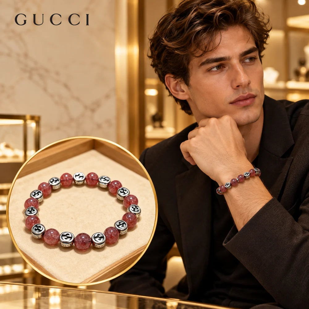 Gucci Anger Forest Black Onyx Crystal Distressed Bracelet – Style 05 - image 1