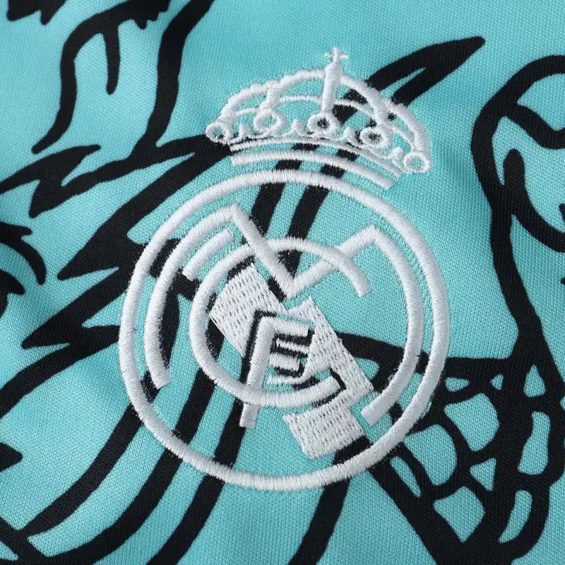 Real Madrid 2024/25 Blue Red Dragon Gradient Concept Jersey – Ocean Dragon Adidas Fan Version