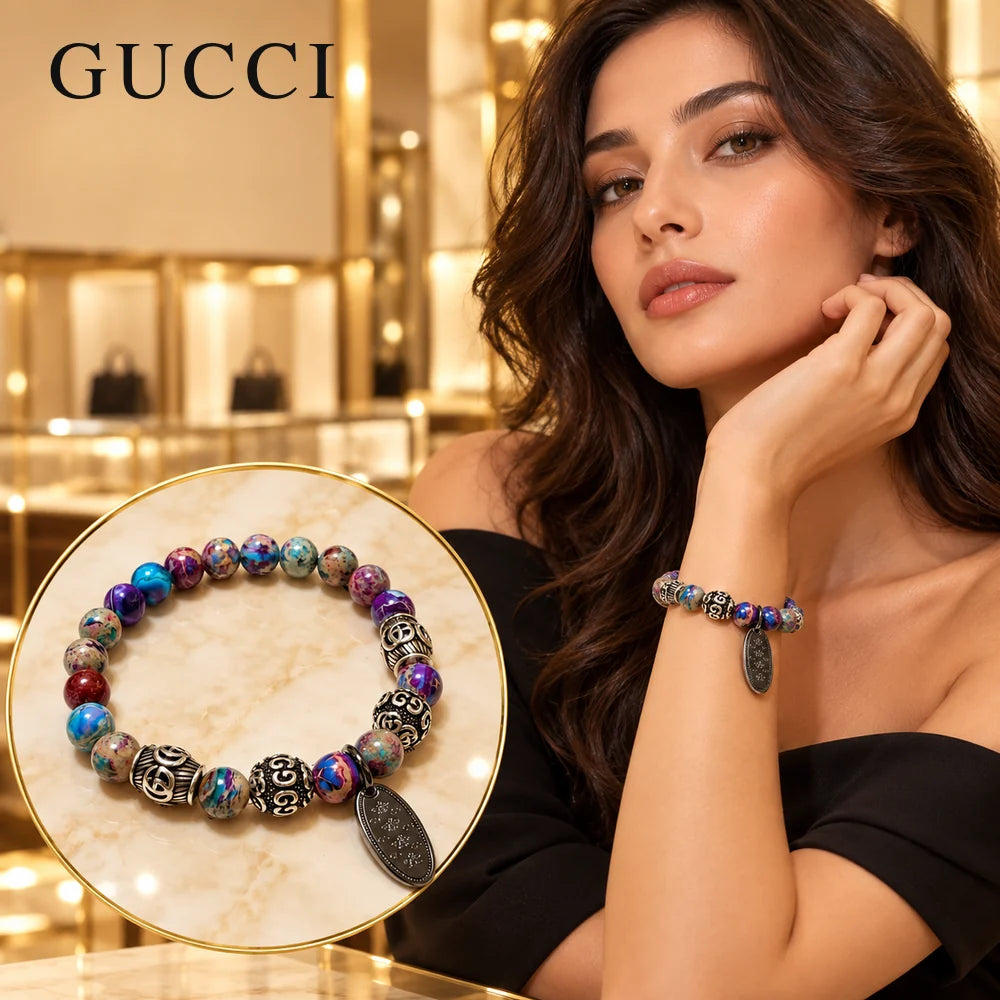 Gucci Anger Forest Serpentine Stone Distressed Unisex Bracelet - image 1