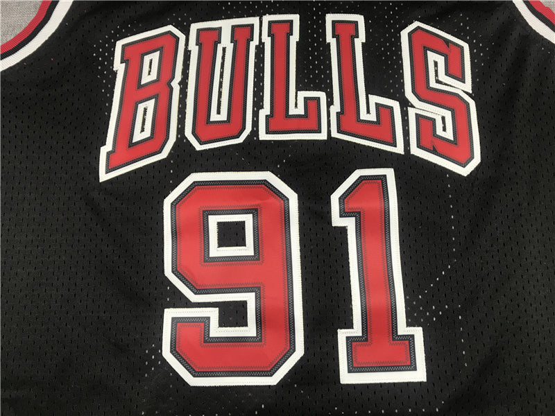 Men's Chicago Bulls Dennis Rodman 1997-98 Black Hardwood Classics Swingman Jerseys