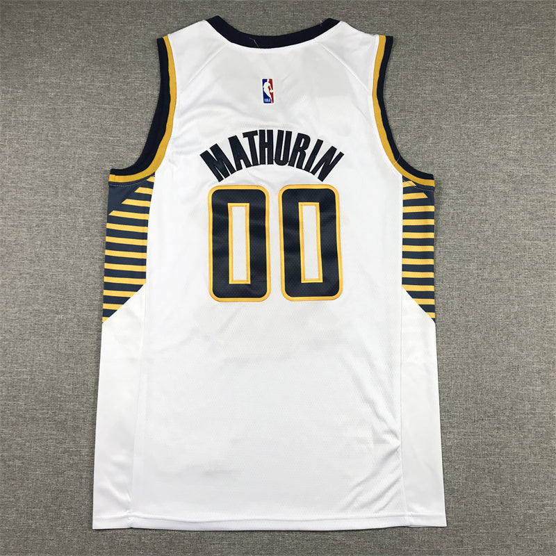 Men's Indiana Pacers Bennedict Mathurin #00 White 2022/23 Swingman Jerseys - Association Edition