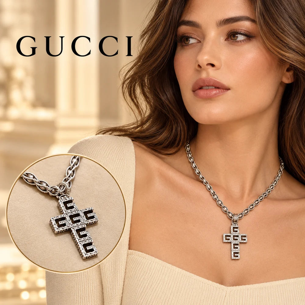 Gucci Anger Forest Cross Chain Distressed Necklace – Gucci jewelry main image