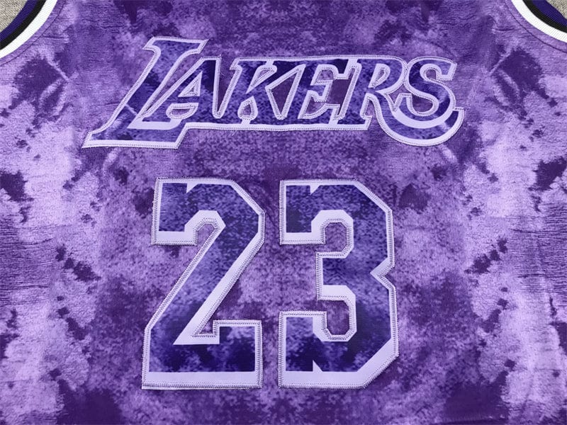 LeBron James #23 Los Angeles Lakers Purple Camo Select Series Swingman Jersey – Tie-Dye