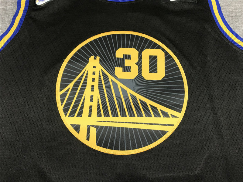 Stephen Curry #30 Golden State Warriors  Black 2022-23 City Edition Lightning Bolt Bay Bridge Swingman Jersey