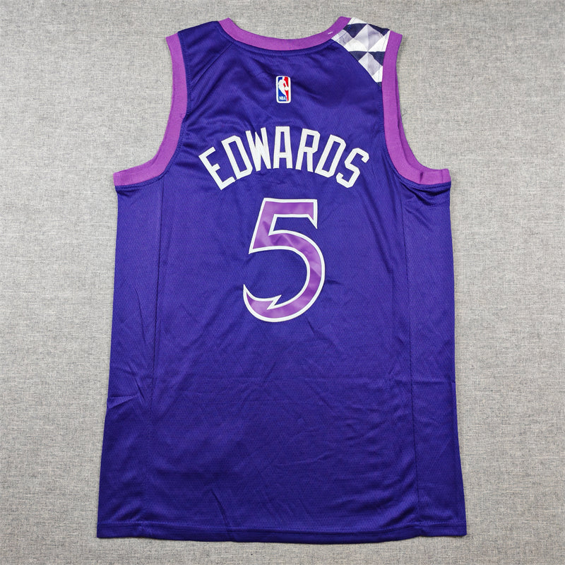 Anthony Edwards #5 Minnesota Timberwolves Purple 2023-24 City Edition Swingman Jersey – Nike Cursive Wolves