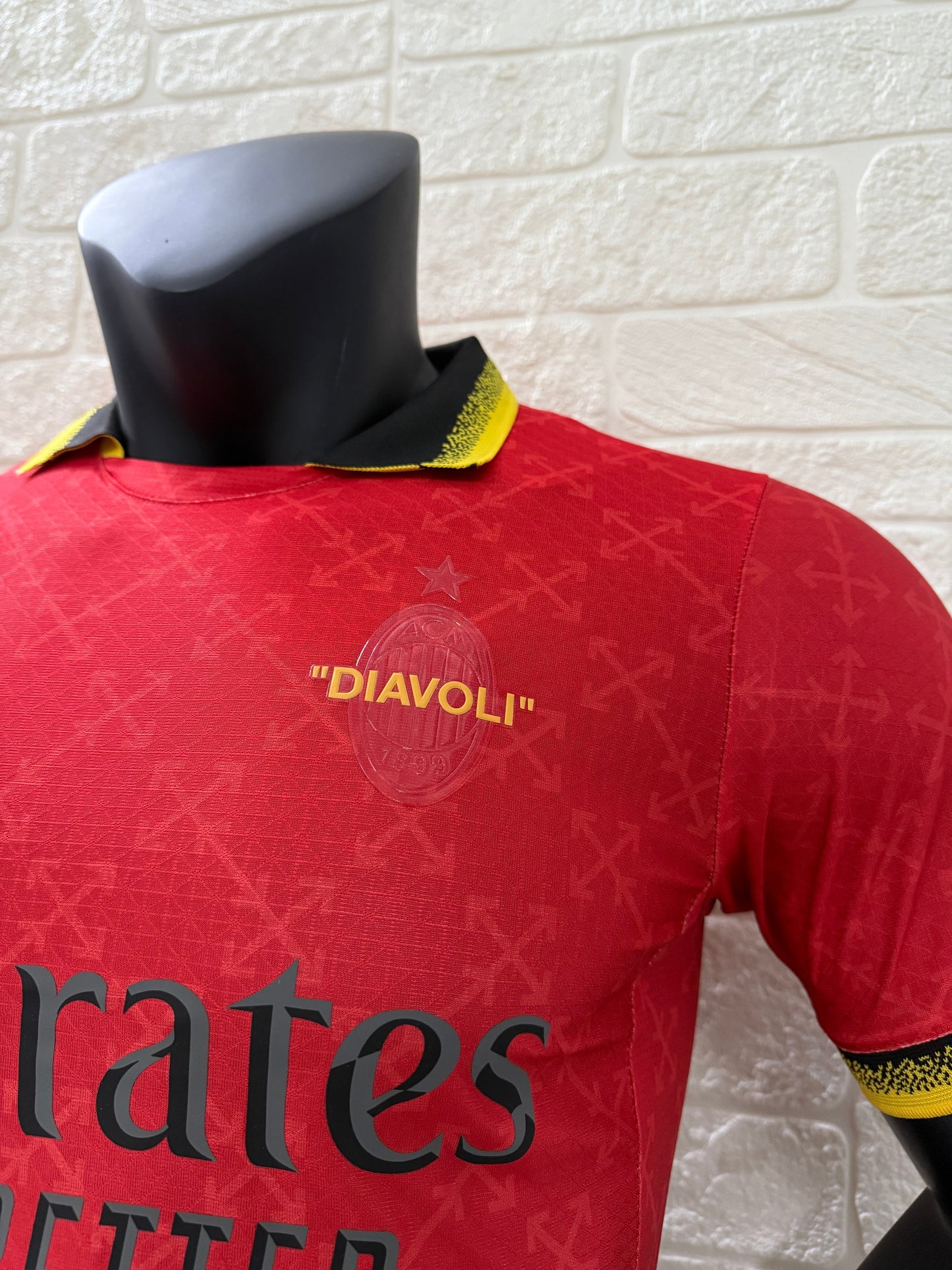2025/26 AC Milan x Off-White Joint Edition Player Version Jersey -  Emirates - DIAVOLI