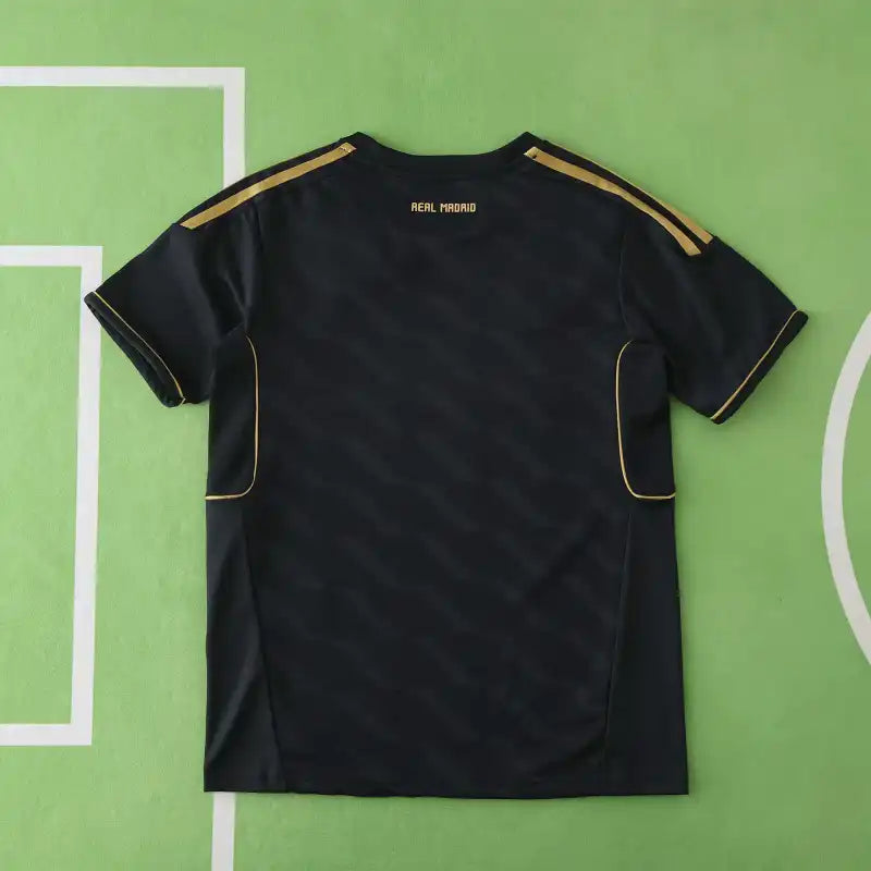 Real Madrid 2011/12 Away Retro Kids Kit – Black Gold Adidas Bwin Children's Jersey & Shorts Set