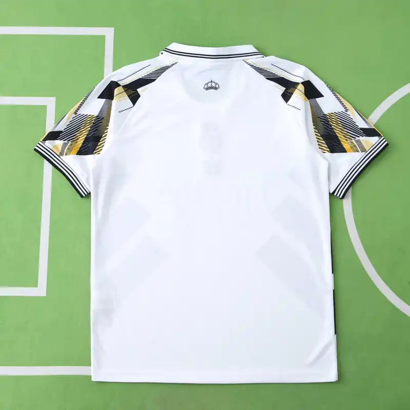 Real Madrid 2025/26 White Black Gold Geometric Concept Jersey – X-Design Adidas Fan Version