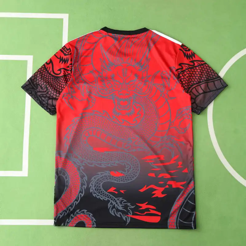 Real Madrid 2024/25 Red Black Dragon Gradient Concept Jersey – Fire Dragon Adidas Fan Version