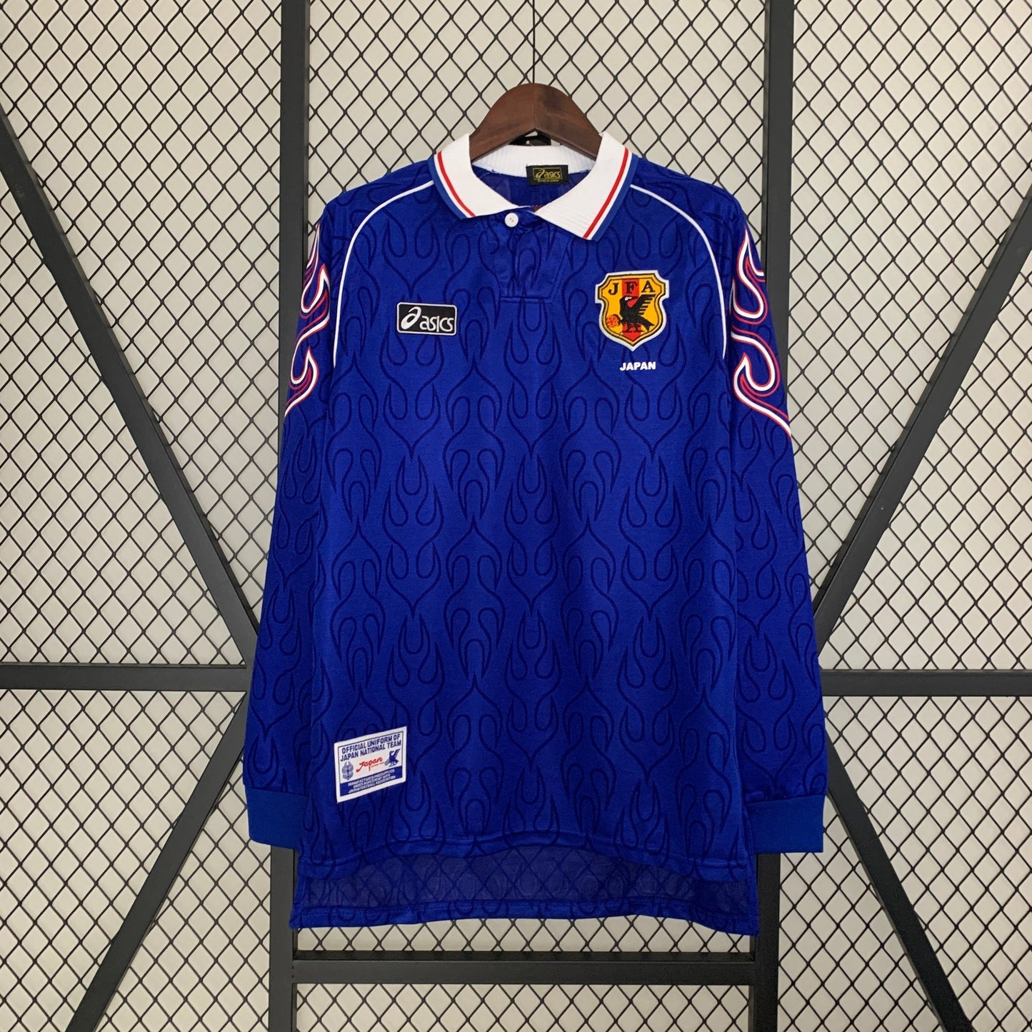 Japan 1998 World Cup Home Long Sleeve Retro Soccer Jersey – Asics JFA Flame Nakata Nakayama Ono Kit