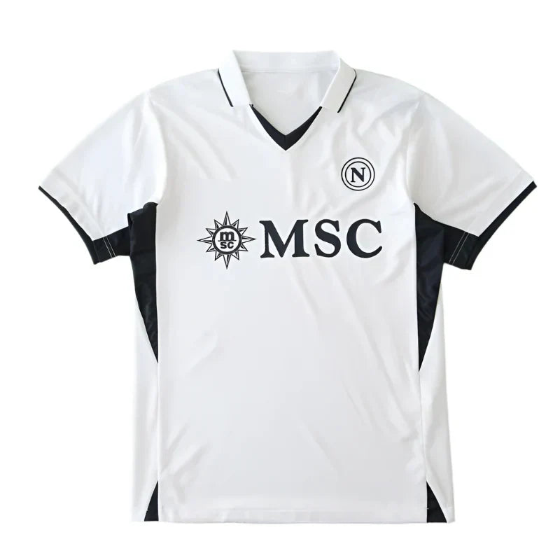 SSC Napoli Away Jersey 2024/25 – Fan Version | White & Black Football Kit