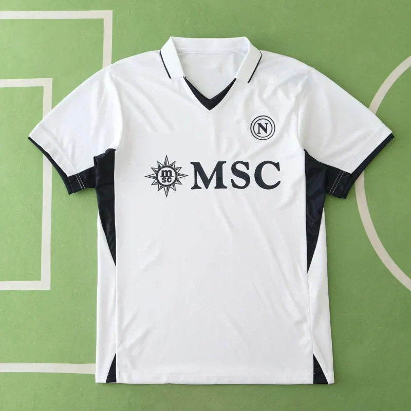 SSC Napoli Away Jersey 2024/25 – Fan Version | White & Black Football Kit