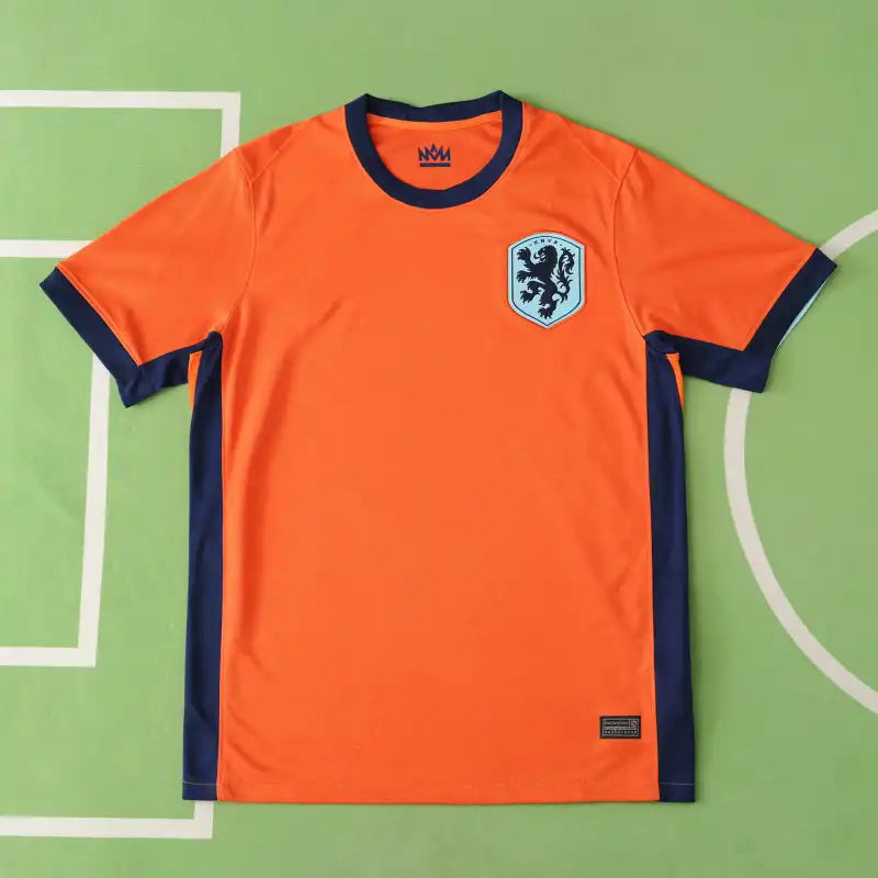 Netherlands National Team 2024 Home Jersey – Orange & Navy UEFA Euro Fan Version