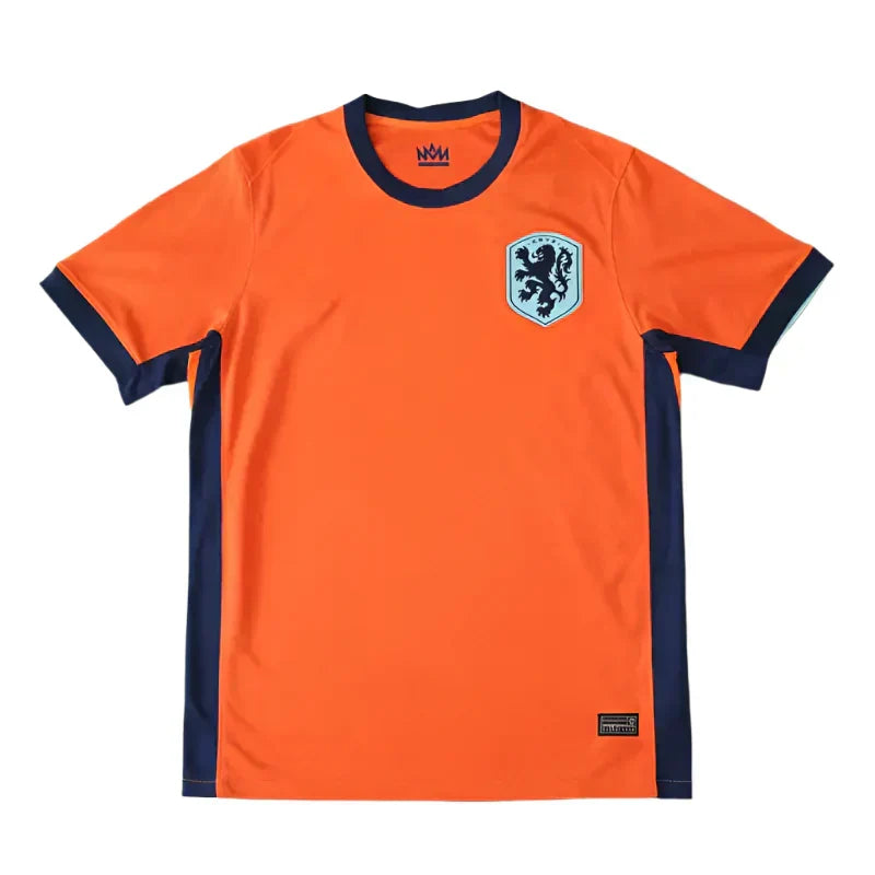 Netherlands National Team 2024 Home Jersey – Orange & Navy UEFA Euro Fan Version