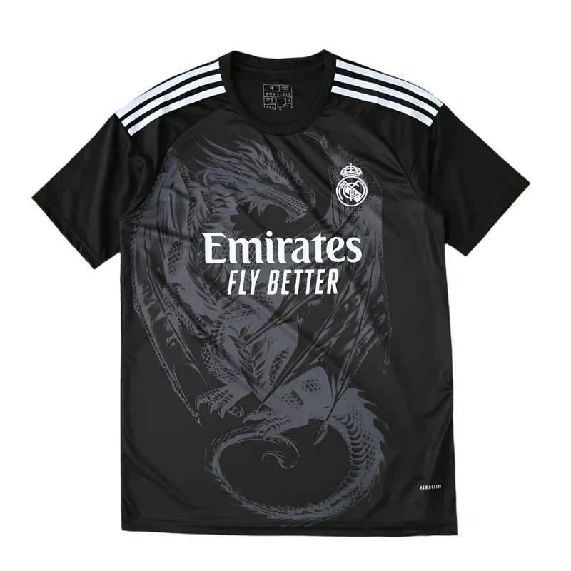 Real Madrid 2024/25 Black Shadow Dragon Concept Jersey – Stealth Adidas Fan Version