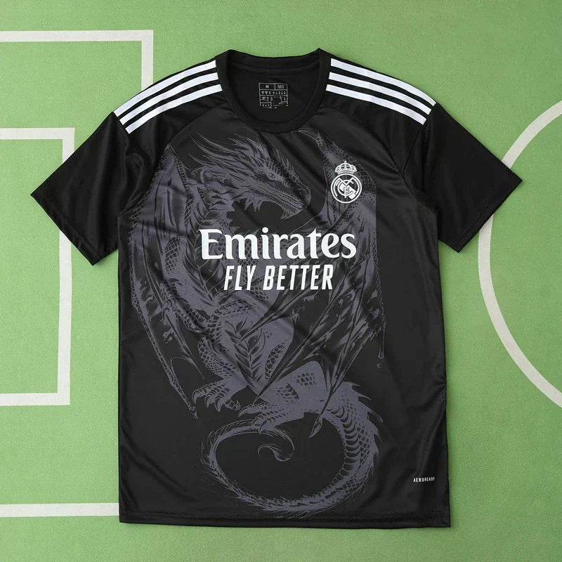 Real Madrid 2024/25 Black Shadow Dragon Concept Jersey – Stealth Adidas Fan Version