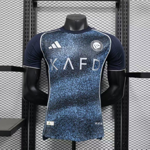 2025/26 Al-Riyadh FC Away Player Version Jersey -  Navy Blue Mosaic Pixel Pattern - KAFD Sponsor