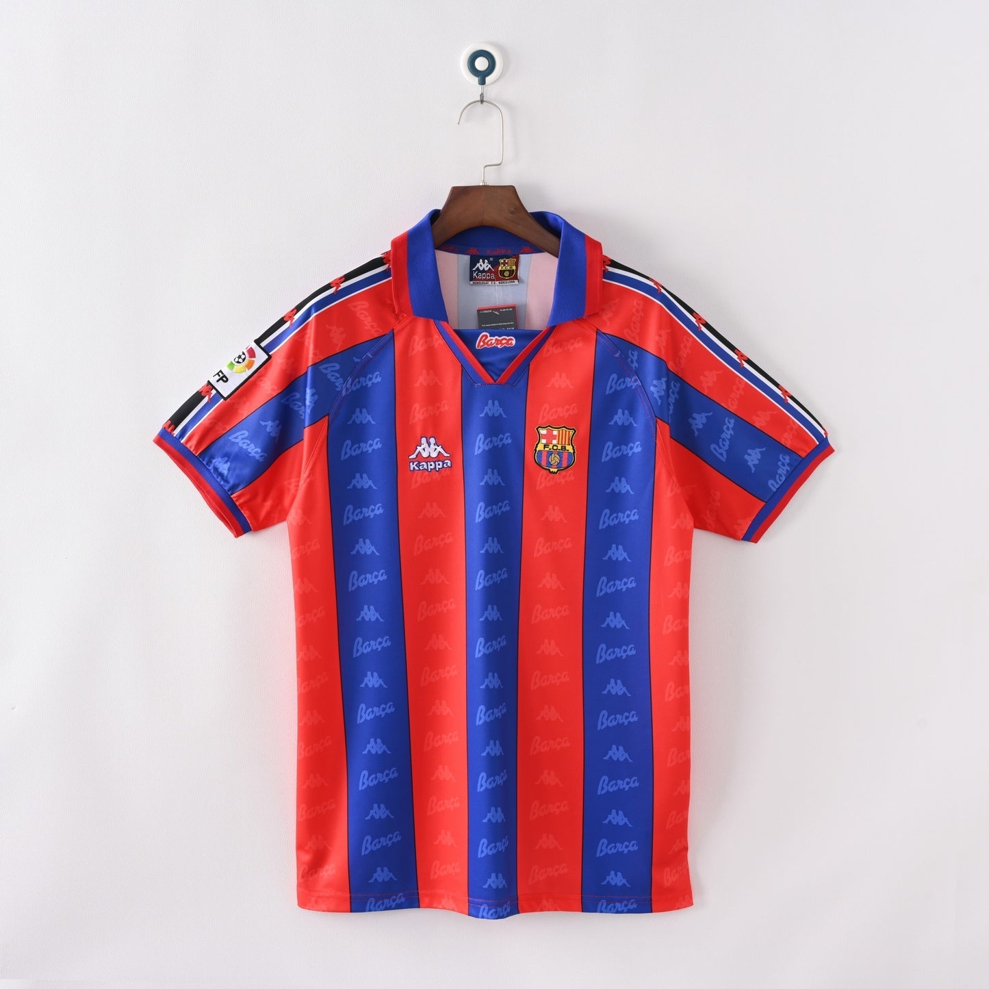 1996/97 FC Barcelona Home Retro Jersey - Kappa - Barça Shadow Pattern - La Liga