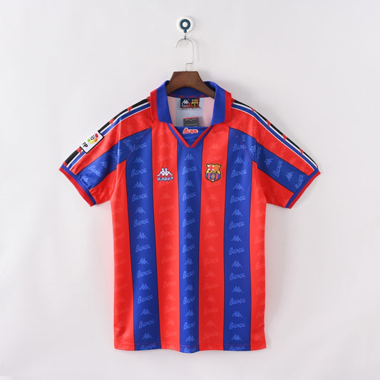 1996/97 FC Barcelona Home Retro Jersey - Kappa - Barça Shadow Pattern - La Liga