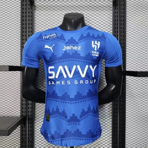 2025/26 Al Hilal Home Player Version Jersey - Royal Blue - Arabic Fortress Pattern - Savvy Games Group