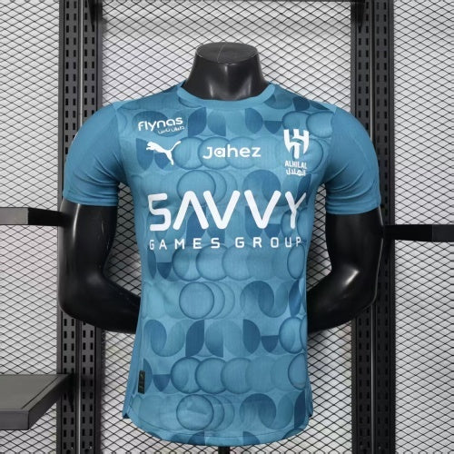 2025/26 Al Hilal Third Away Player Version Jersey - Teal Cyan Blue - Circle Bubble Pattern - Savvy Games Group