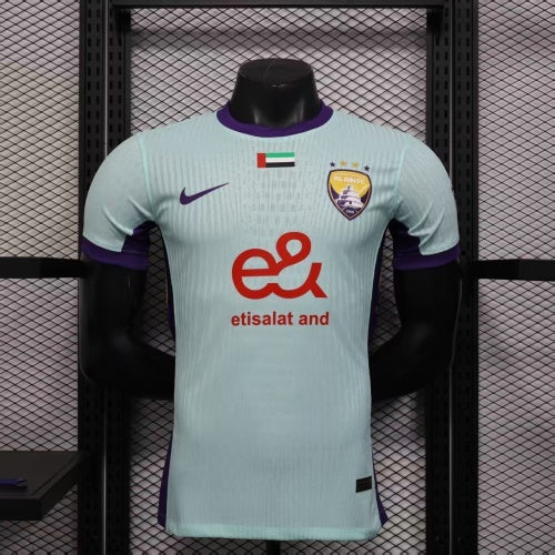 2025/26 Al Ain FC Third Away Player Version Jersey -  Mint Green Ice Blue - e& Etisalat - Purple Side Panels - UAE Flag