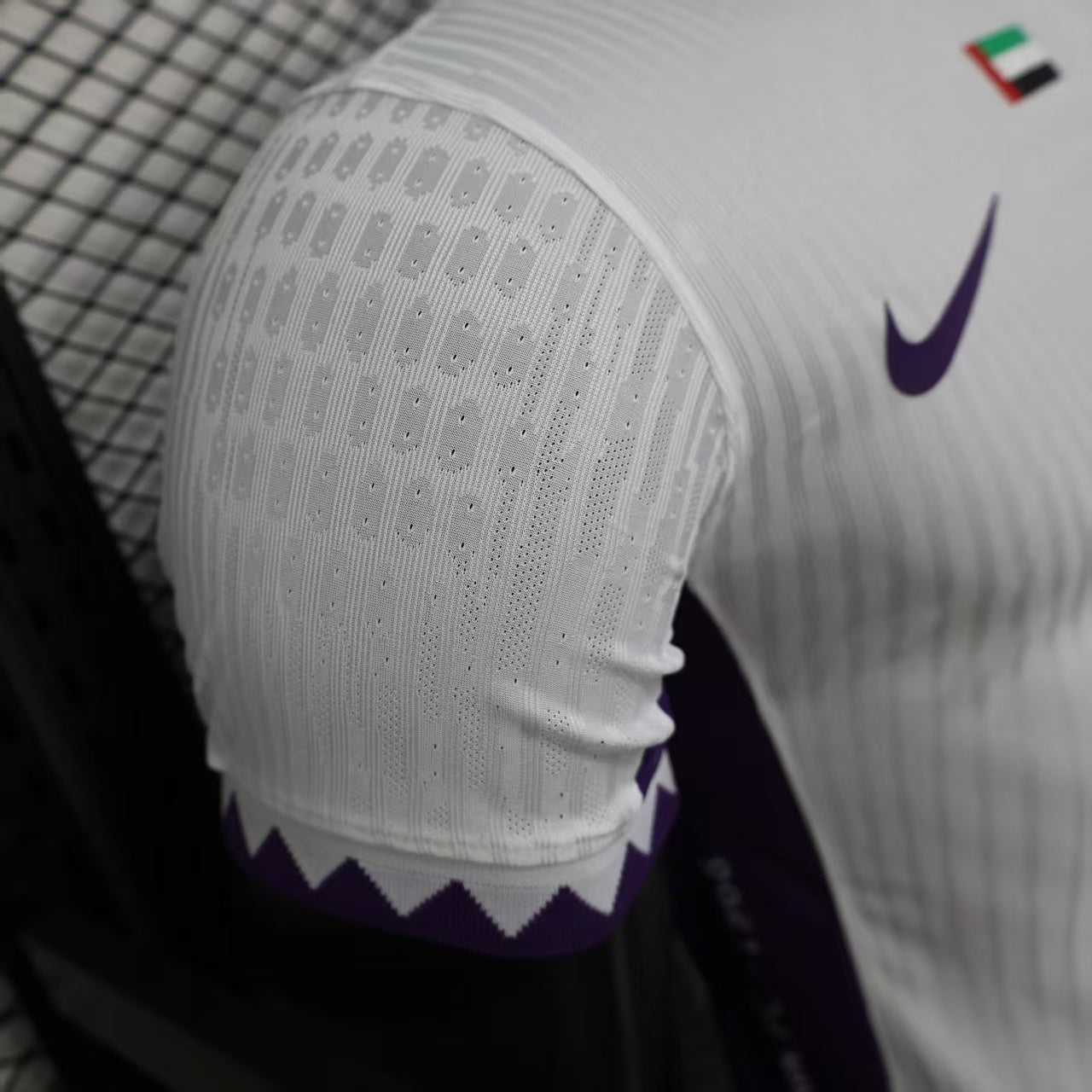 2025/26 Al Ain FC Away Player Version Jersey -  White Purple - e& Etisalat - Zigzag Cuff - UAE Flag