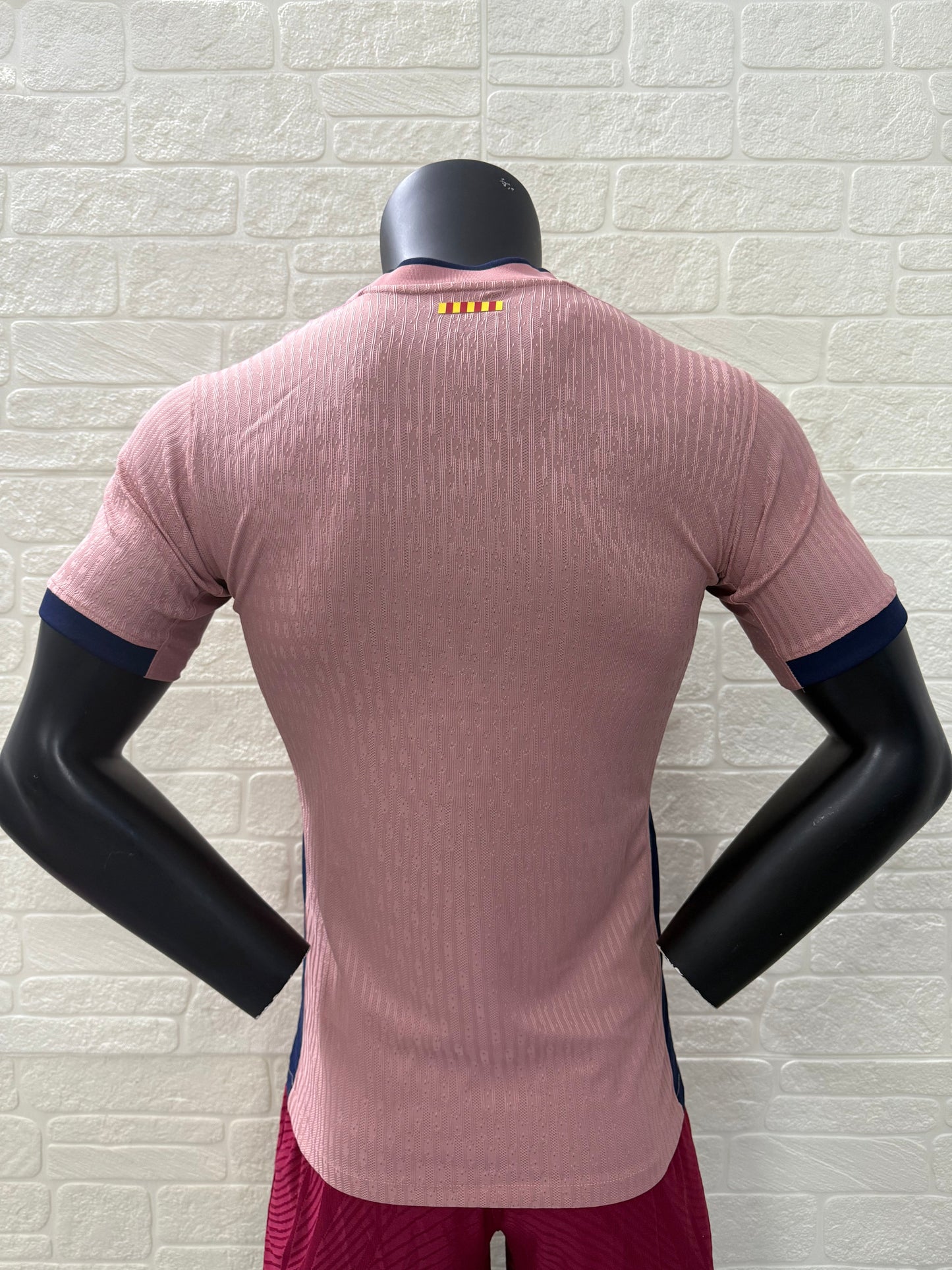 2025/26 FC Barcelona Third Player Version Jersey - Pink Body -Dri-FIT ADV - Pink Crew Neck Navy Blue Trim - Navy Blue Sleeve Cuffs - Black Nike Swoosh - FCB Pink Monochrome Crest - Spotify Black Sponsor