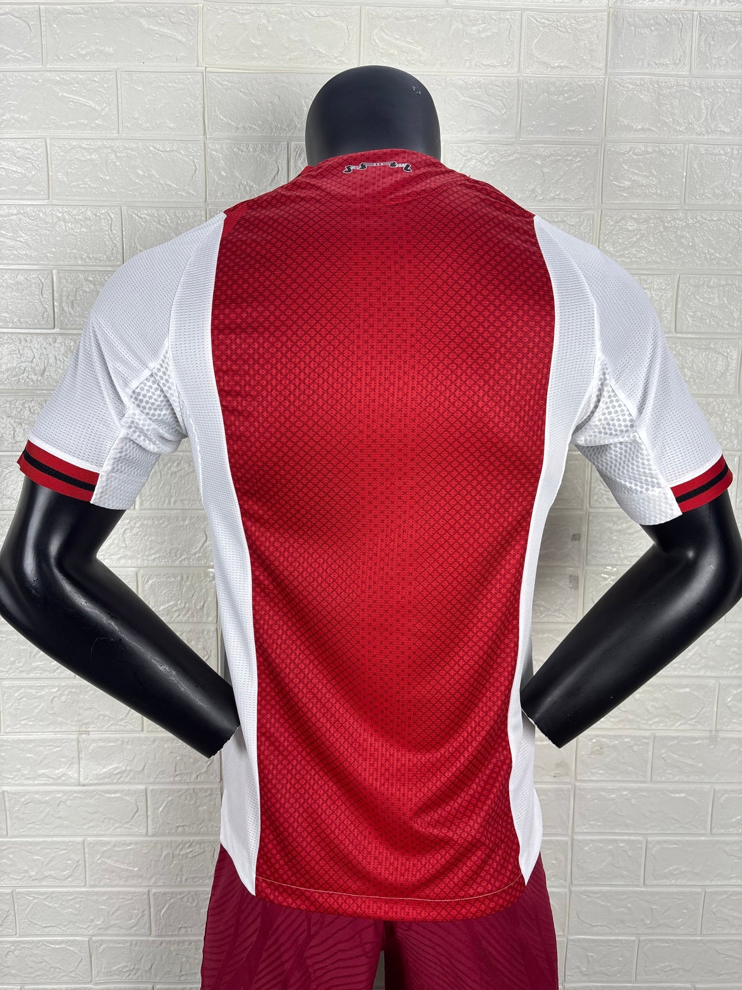 2025/26 Ajax Home Player Version Jersey - Red White - Ziggo - Diamond Texture - Four Gold Stars