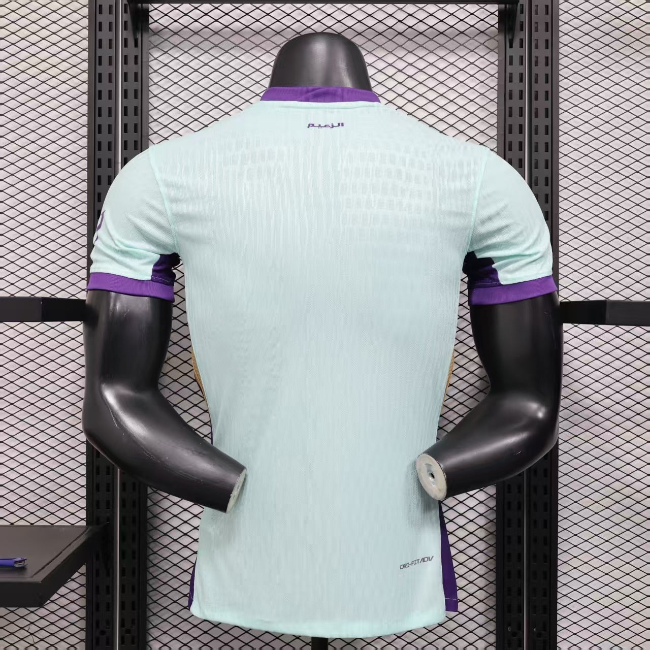 2025/26 Al Ain FC Third Away Player Version Jersey -  Mint Green Ice Blue - e& Etisalat - Purple Side Panels - UAE Flag