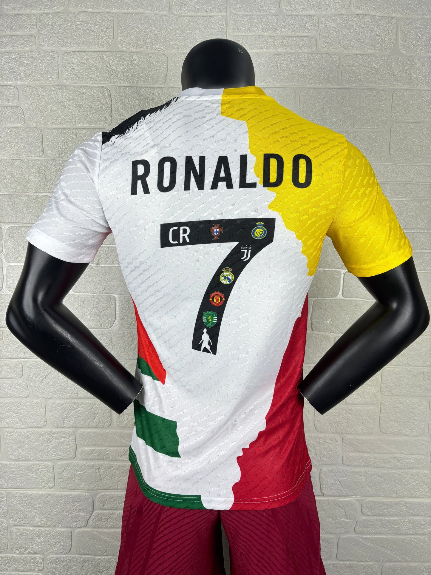 Cristiano Ronaldo CR7 Career Tribute Mashup Special Edition Player Version Jersey - Real Madrid x Juventus x Sporting CP x Portugal - Emirates Fly Better