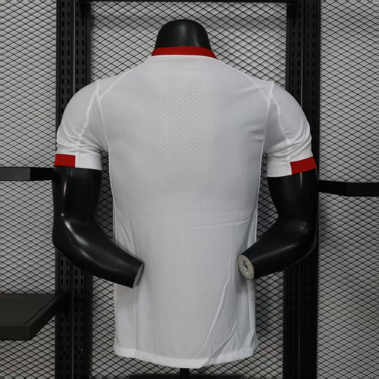 2025/26 RB Leipzig Home Player Version Jersey - White Red Geometric Arrow Chevron Pattern - Red Bull Double Bull Yellow Sun Crest