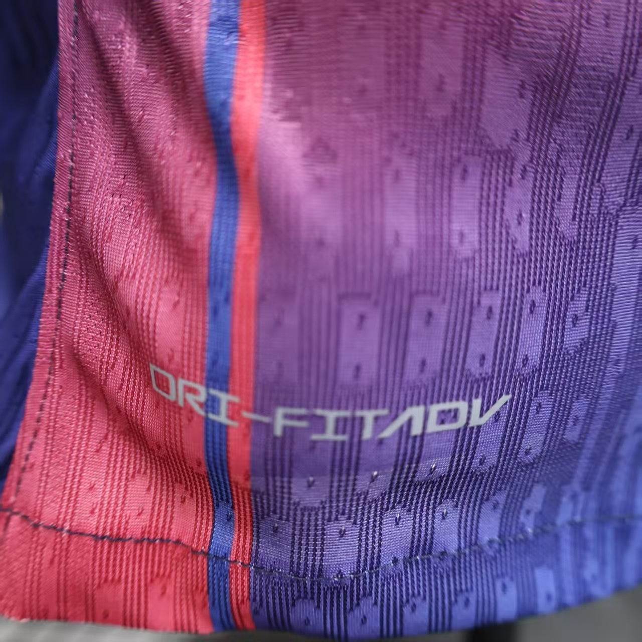 2025/26 FC Barcelona Home Long Sleeve Player Version Jersey - Men's - Dri-FIT ADV - Royal Blue & Deep Red Vertical Wide Stripe - White Crew Neck - Yellow Nike Swoosh - FCB Crest - Spotify Yellow Sponsor
