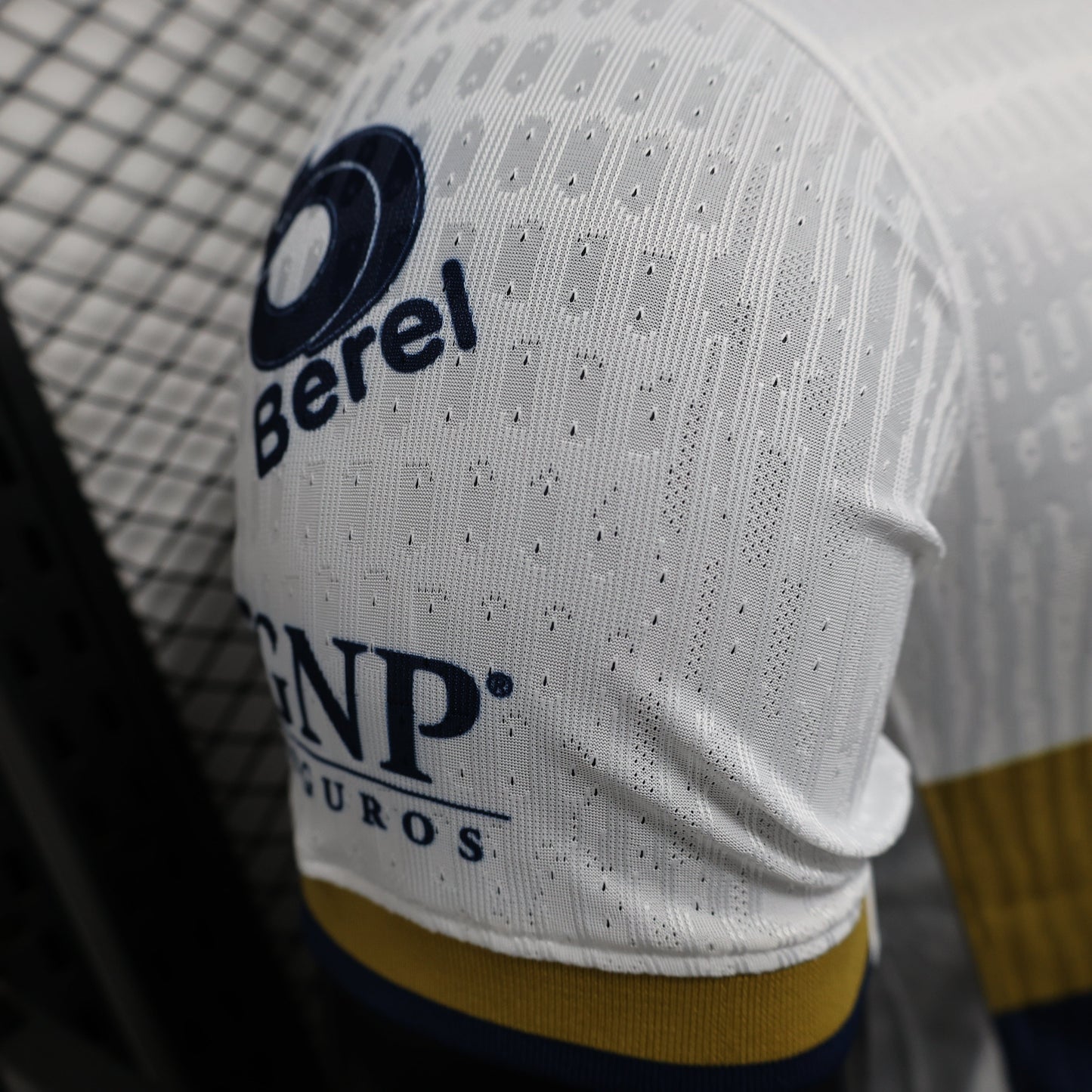 2025/26 Pumas UNAM Home Player Version Jersey -  White Navy Blue Gold Chest Panel - DHL - Mifel - Pumas Lion Crest