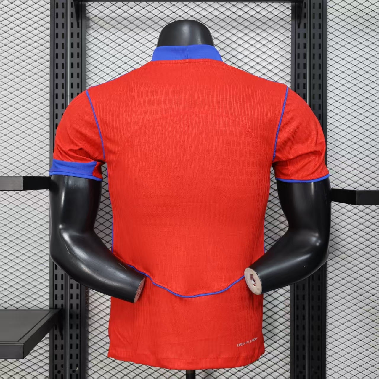 2025/26 PSG Third Away Player Version Jersey -  Red Blue - Qatar Airways - Tonal Vertical Stripe - Blue Collar Piping