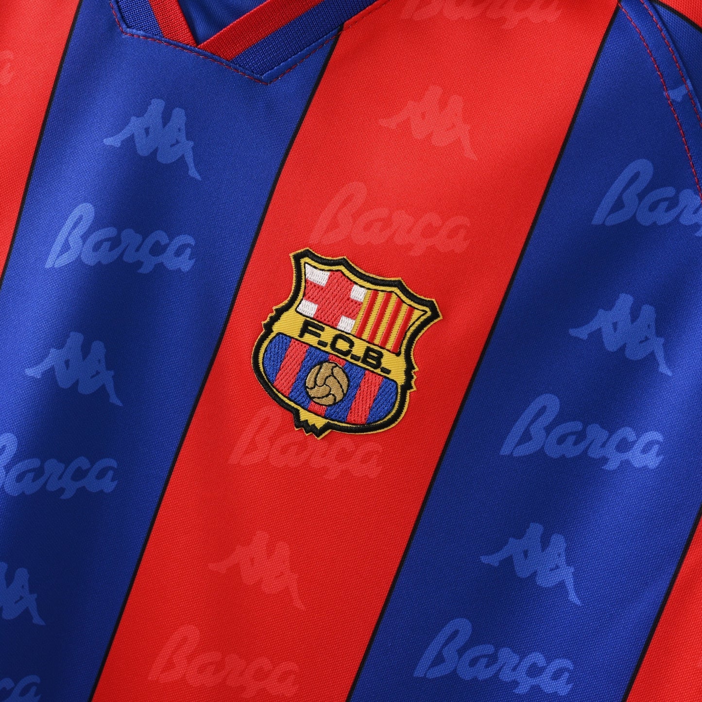 1996/97 FC Barcelona Home Retro Jersey - Kappa - Barça Shadow Pattern - La Liga