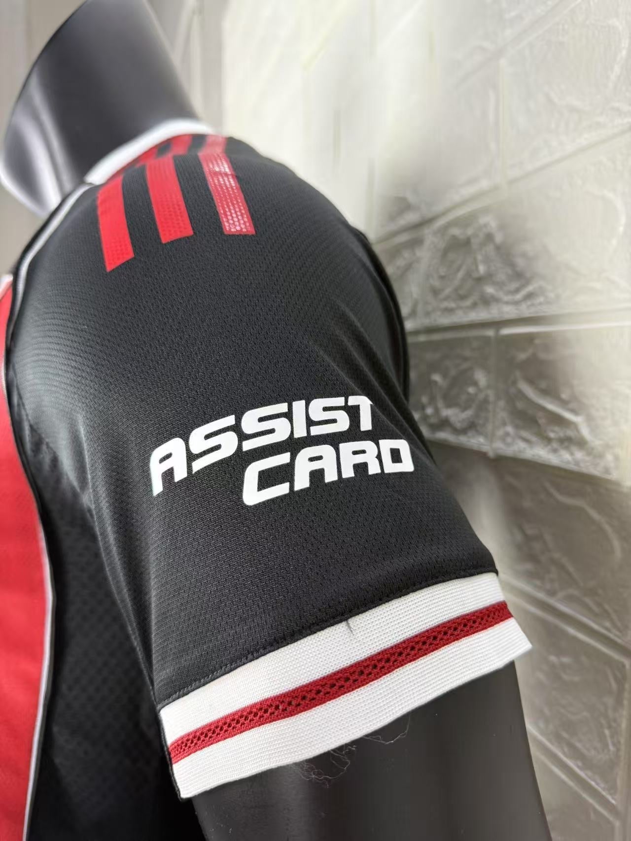 2025/26 River Plate Away Player Version Jersey - Adidas - Black Red Vertical Wide Stripe - White Red Striped V-Neck Collar - Betano White Sponsor