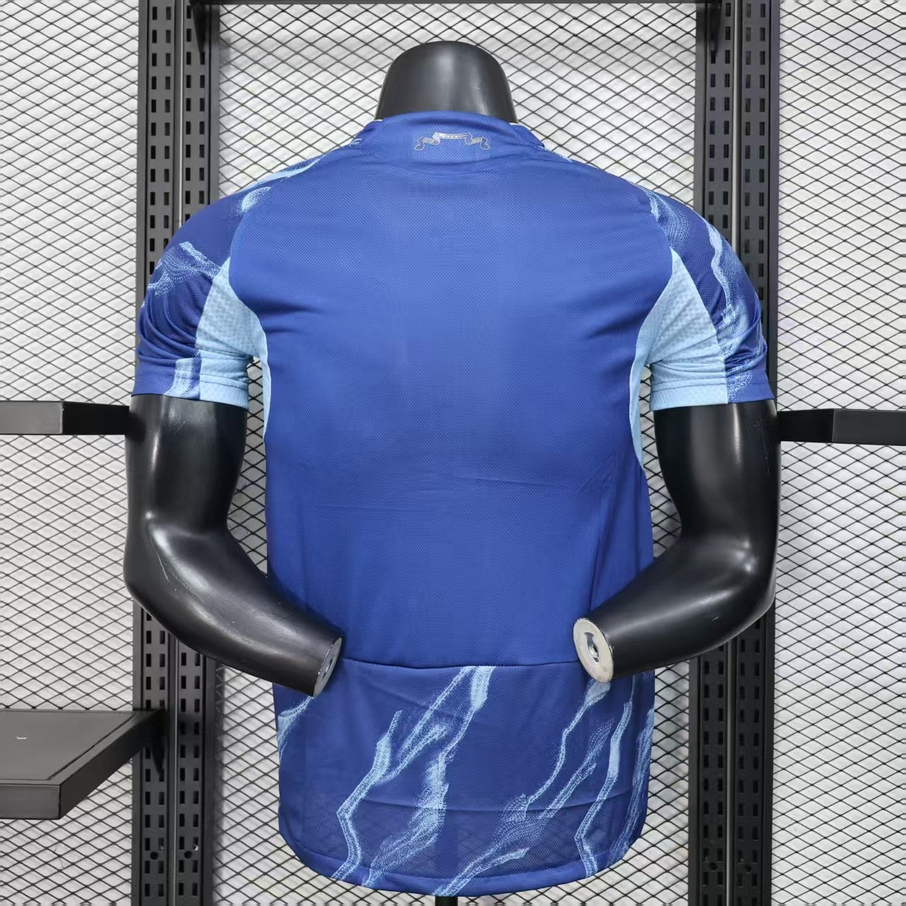 2025/26 Ajax Away Blue Player Version Jersey - Ziggo - Fluid Wave Pattern - Four Stars