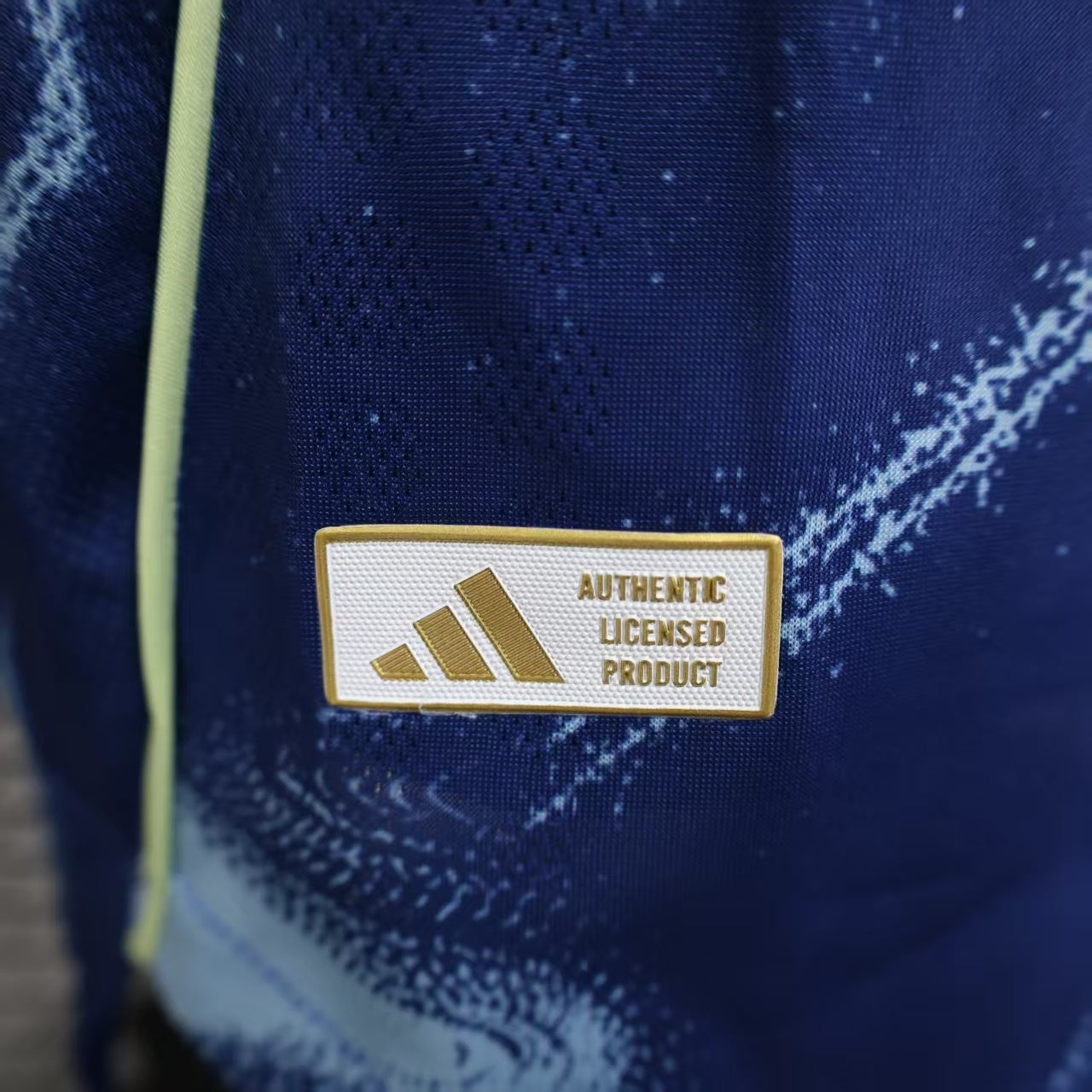 2025/26 Ajax Away Blue Player Version Jersey - Ziggo - Fluid Wave Pattern - Four Stars
