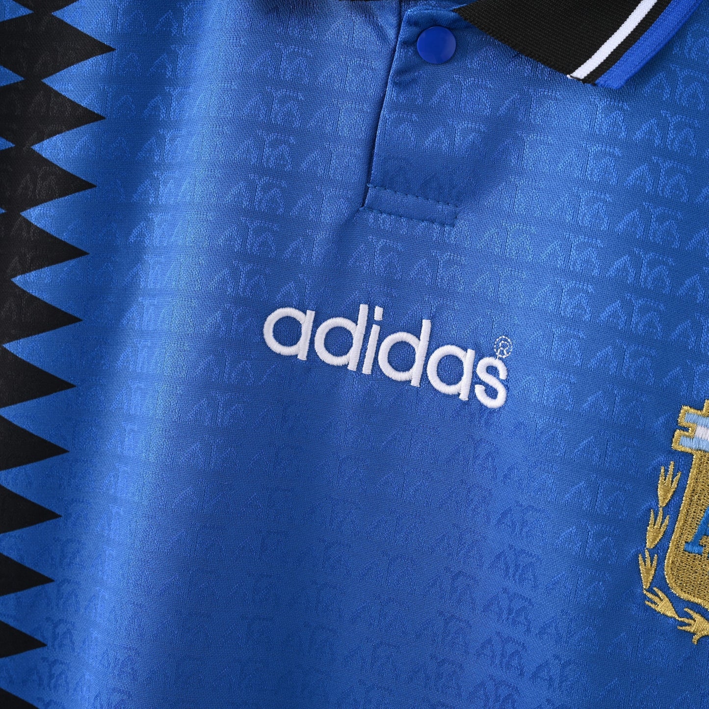 1994 Argentina Away Retro Jersey -  Black Diamond Panel - USA World Cup