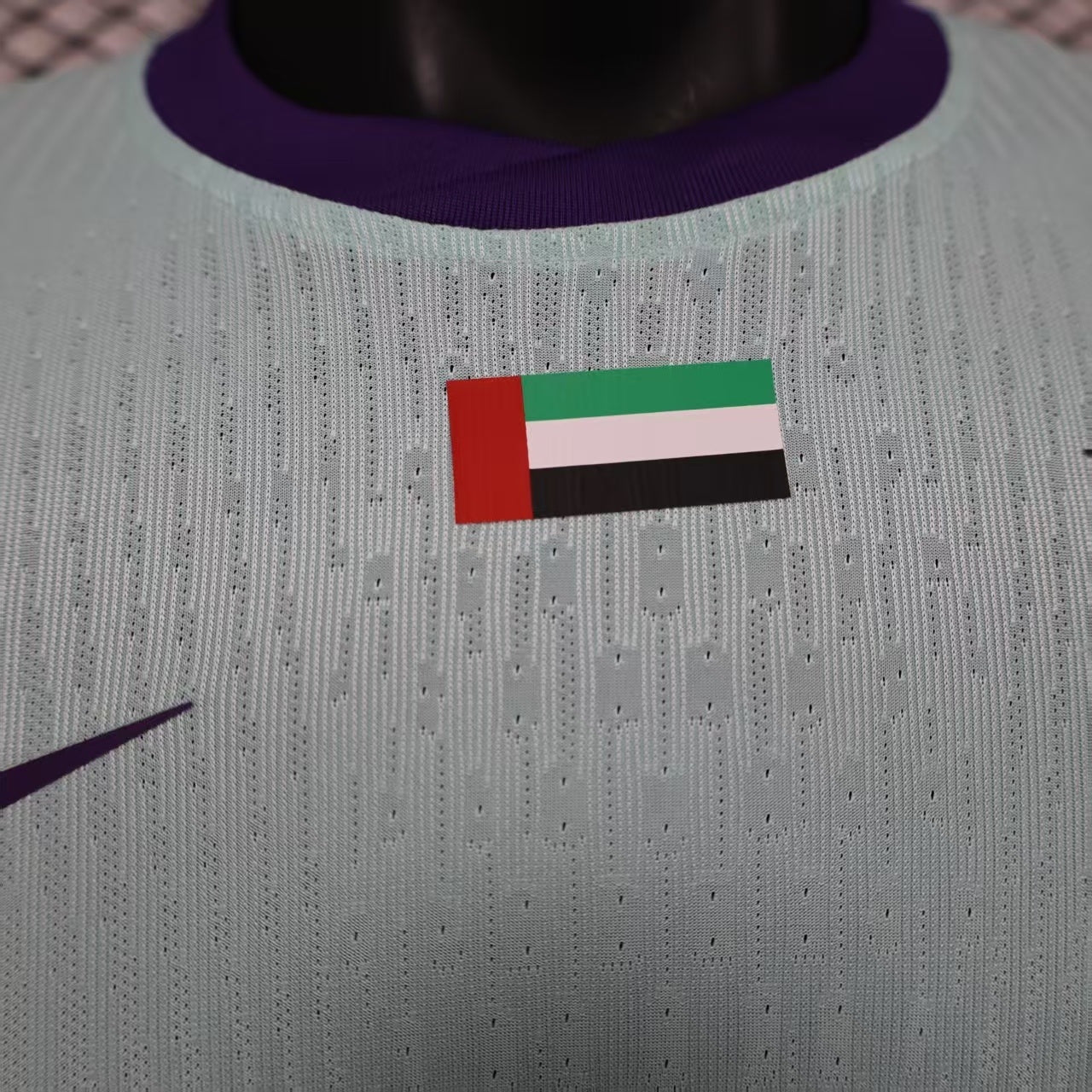 2025/26 Al Ain FC Third Away Player Version Jersey -  Mint Green Ice Blue - e& Etisalat - Purple Side Panels - UAE Flag