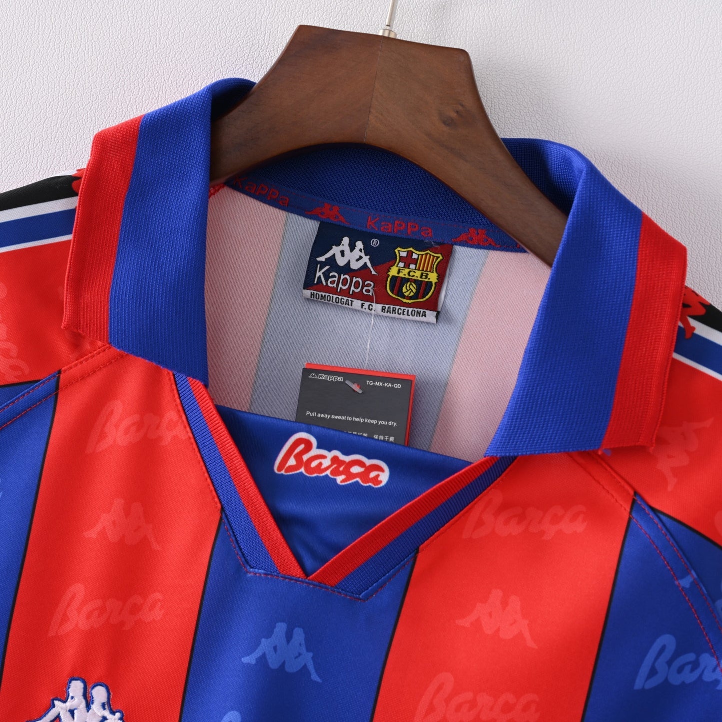 1996/97 FC Barcelona Home Retro Jersey - Kappa - Barça Shadow Pattern - La Liga