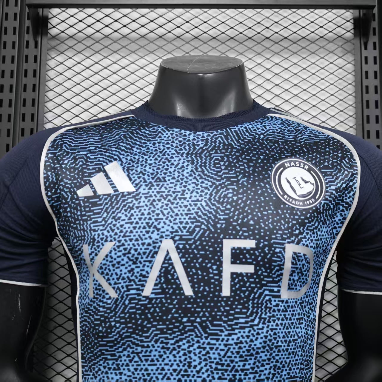 2025/26 Al-Riyadh FC Away Player Version Jersey -  Navy Blue Mosaic Pixel Pattern - KAFD Sponsor