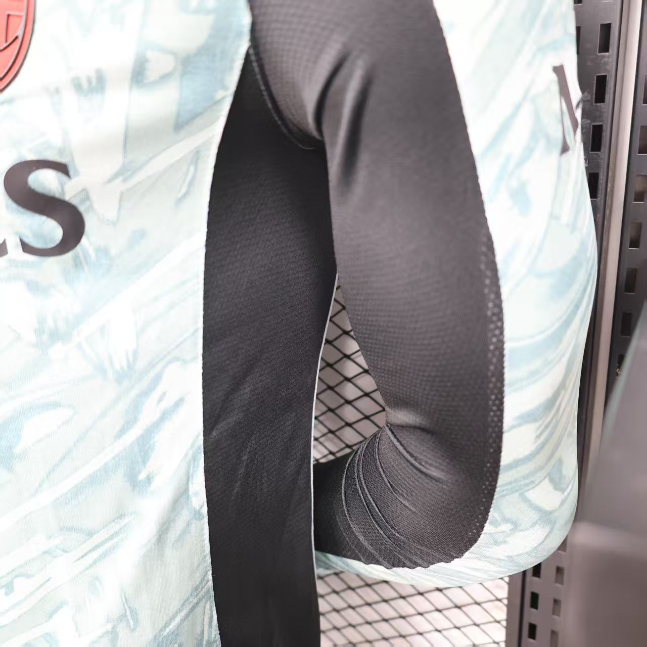 2025/26 AC Milan Away Long Sleeve Player Version Jersey -  Ice Blue Marble Pattern - Emirates
